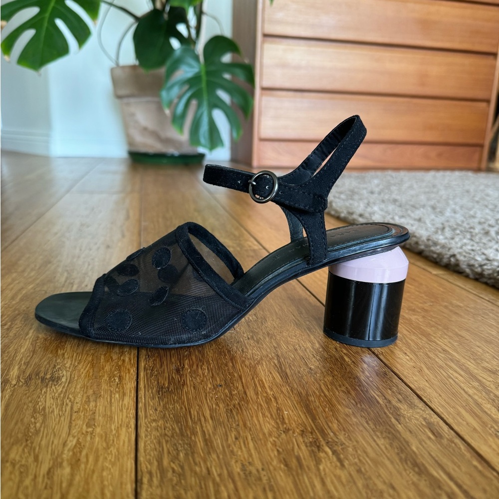 Size 8 Women’s Zara Mesh Polkadot 3 inch Heel